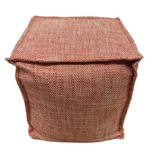 Pouf  - Cube Pink, Orange & White Chevron