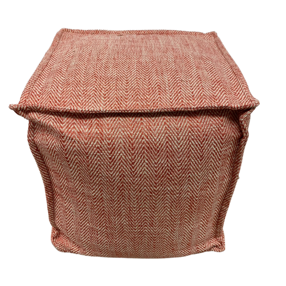 Pouf  - Cube Pink, Orange & White Chevron