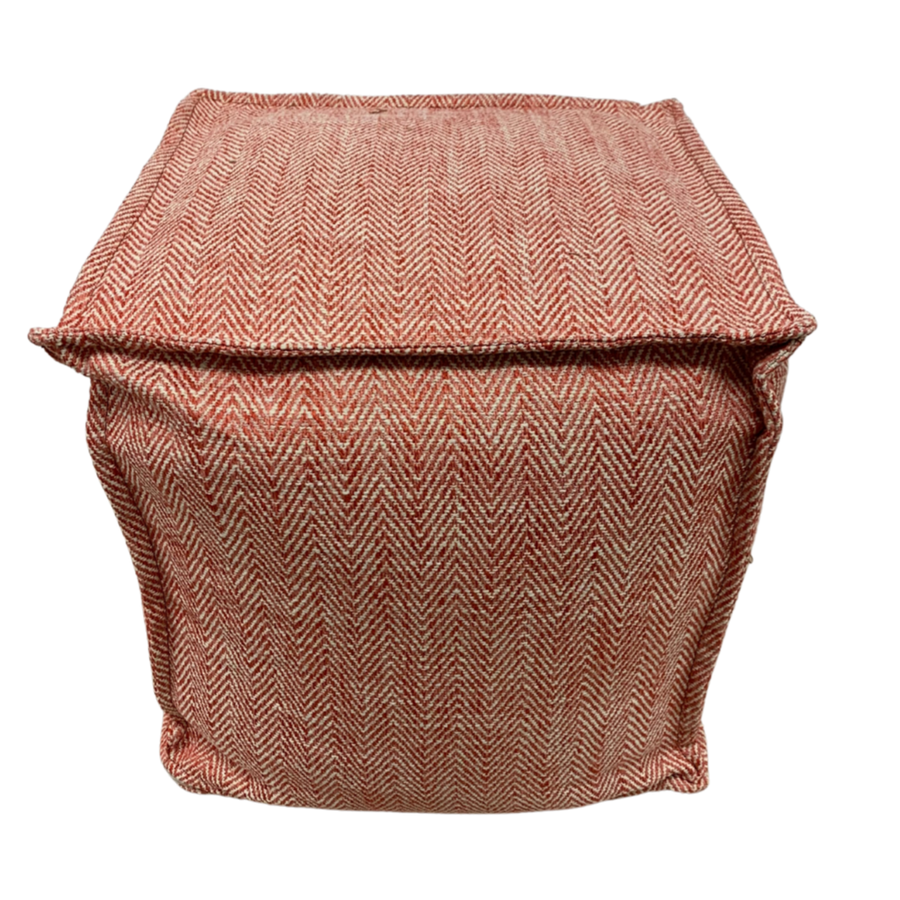 Pouf  - Cube Pink, Orange & White Chevron