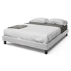 Bed - Queen Upholstered White w/ Grey Flecks