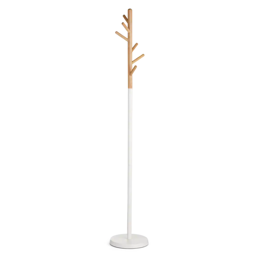 Coat Rack - White w/ Wood Tree