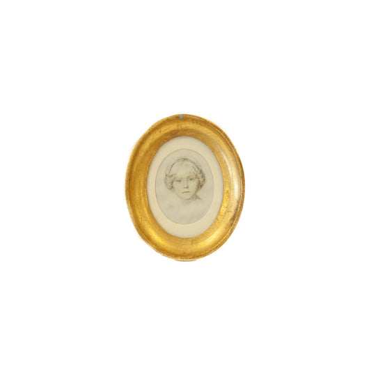 Art - Gold Oval Frame Portrait of a Girl - Small