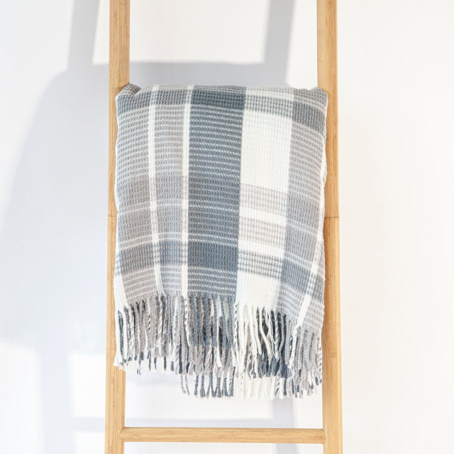 King White, Blue & Grey Plaid