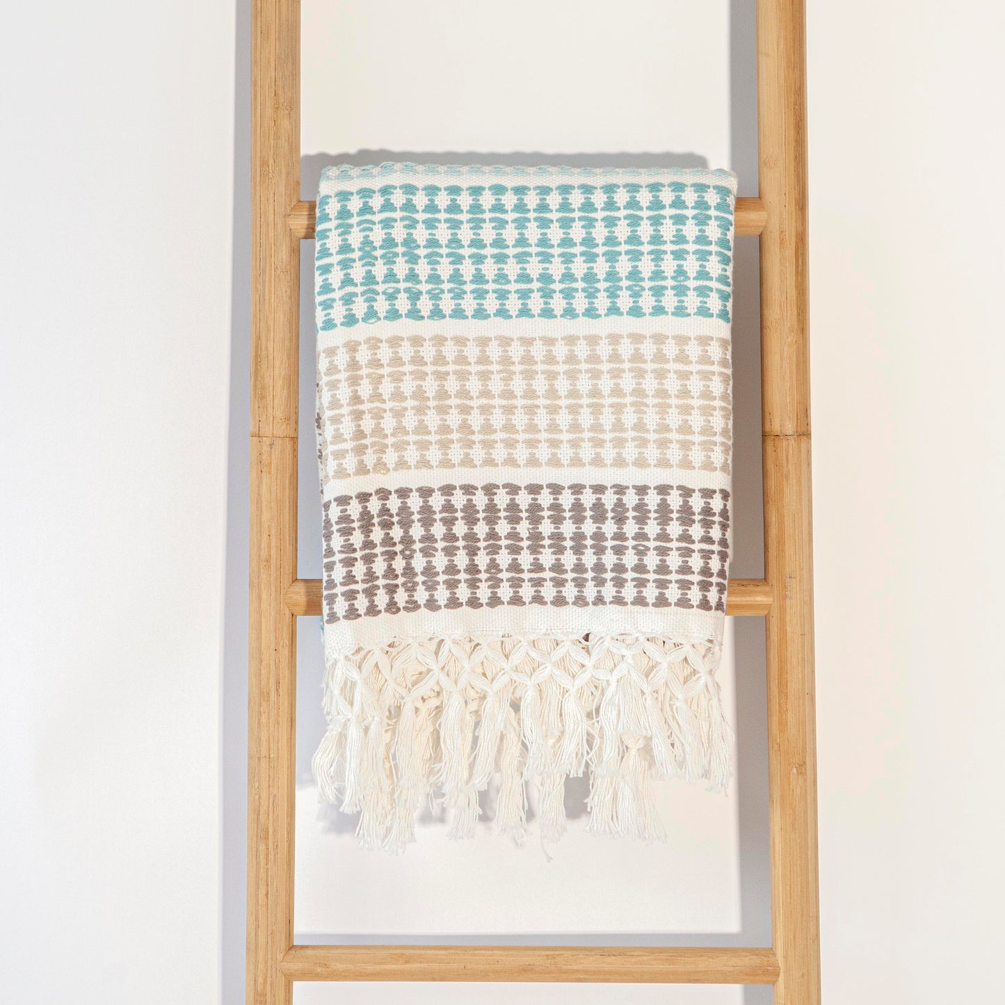 Diamond Print Blue, White, Grey