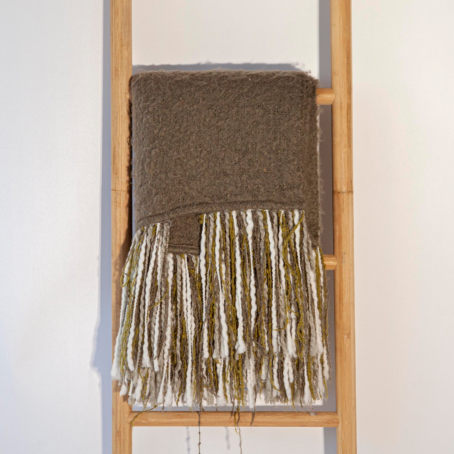 Grey Extra Long Fringe Green White