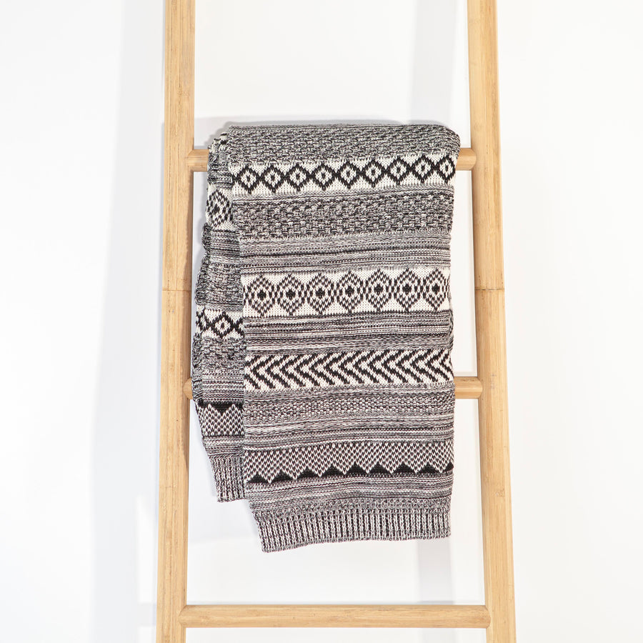 Black & White Knitted Multi-Print