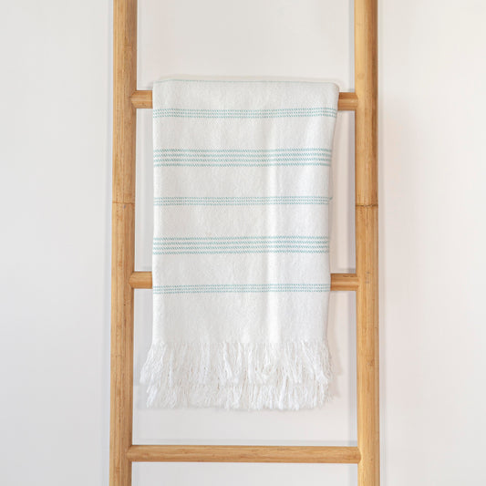 White Blue Stripes w/ Fringe