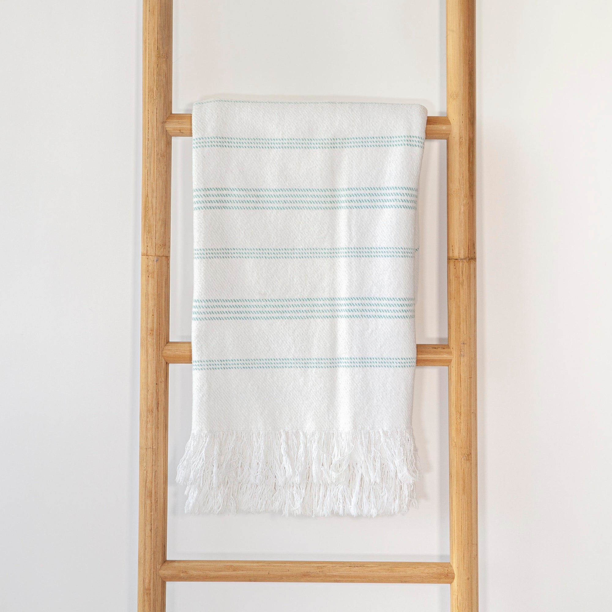 White Blue Stripes w/ Fringe