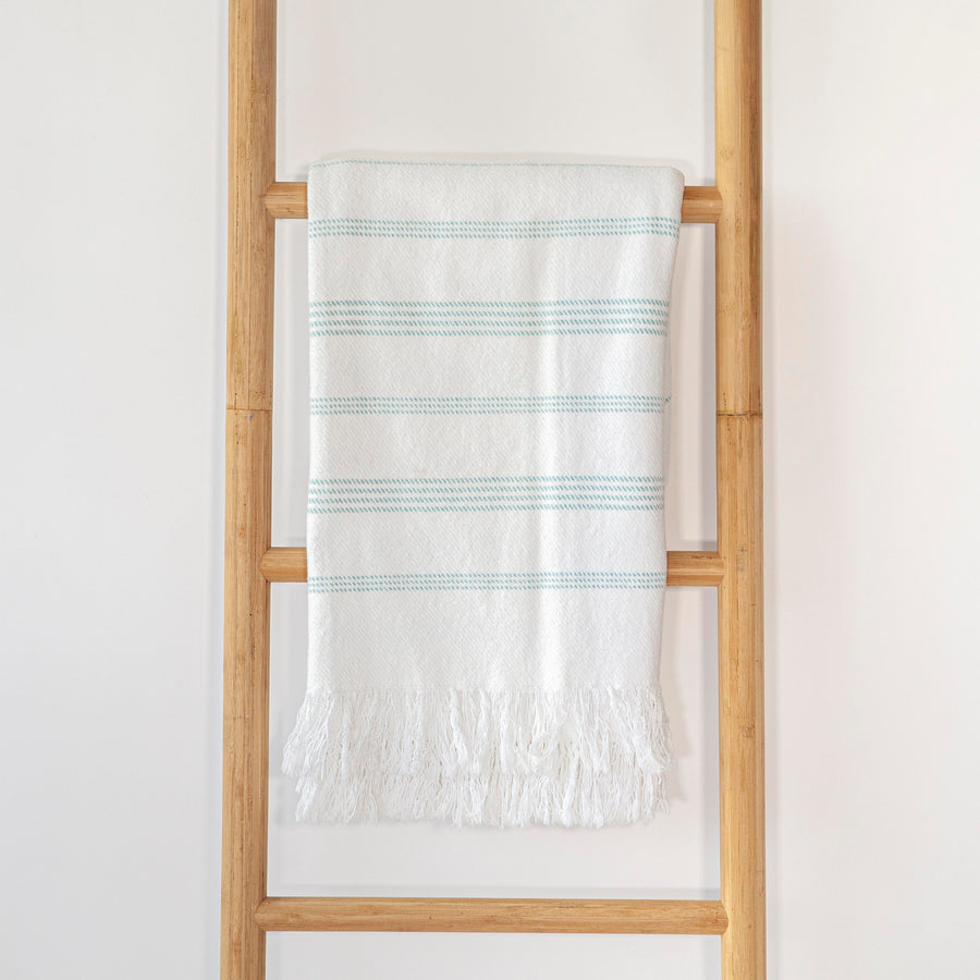 White Blue Stripes w/ Fringe