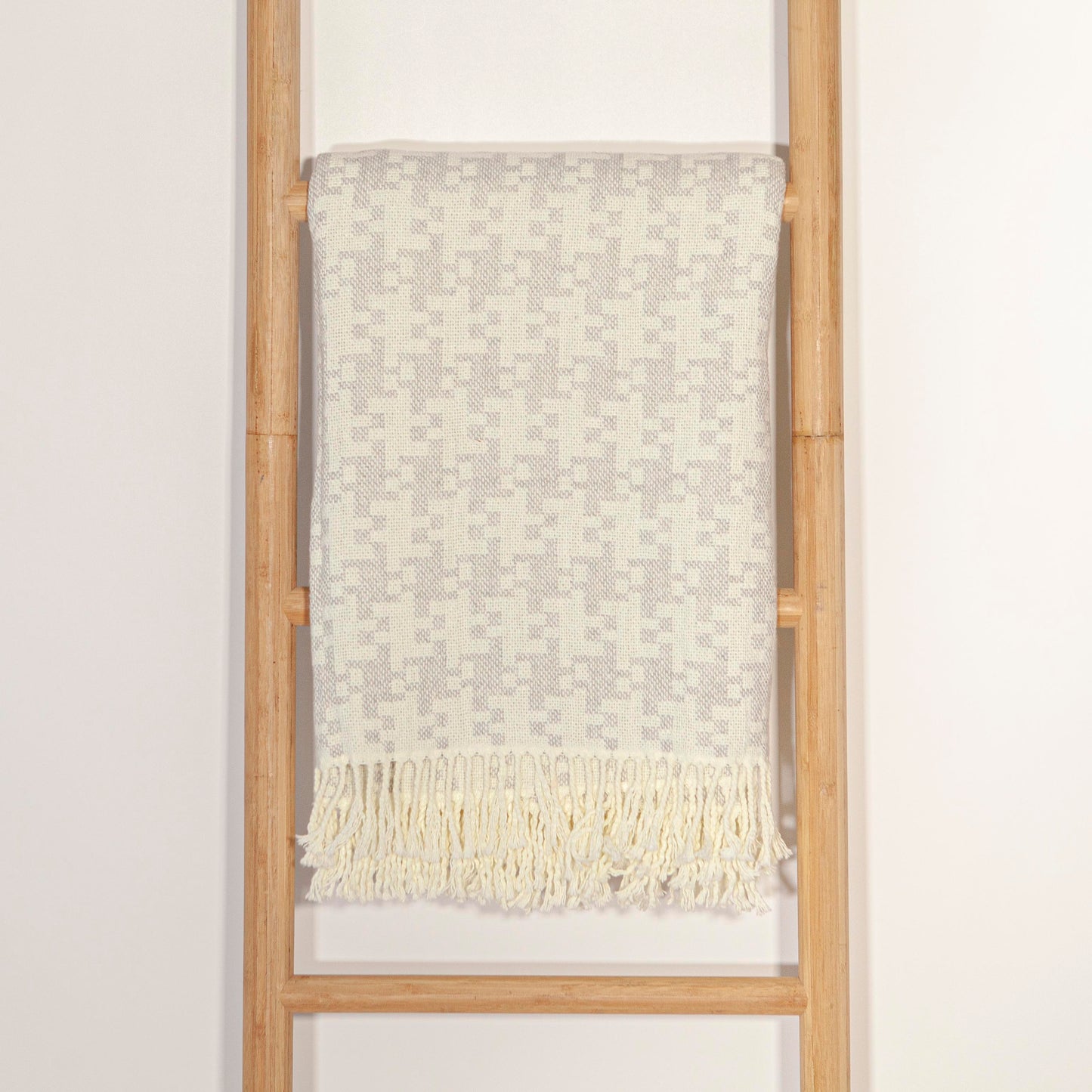 Cream & Grey Houndstooth