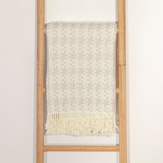 Cream & Grey Houndstooth