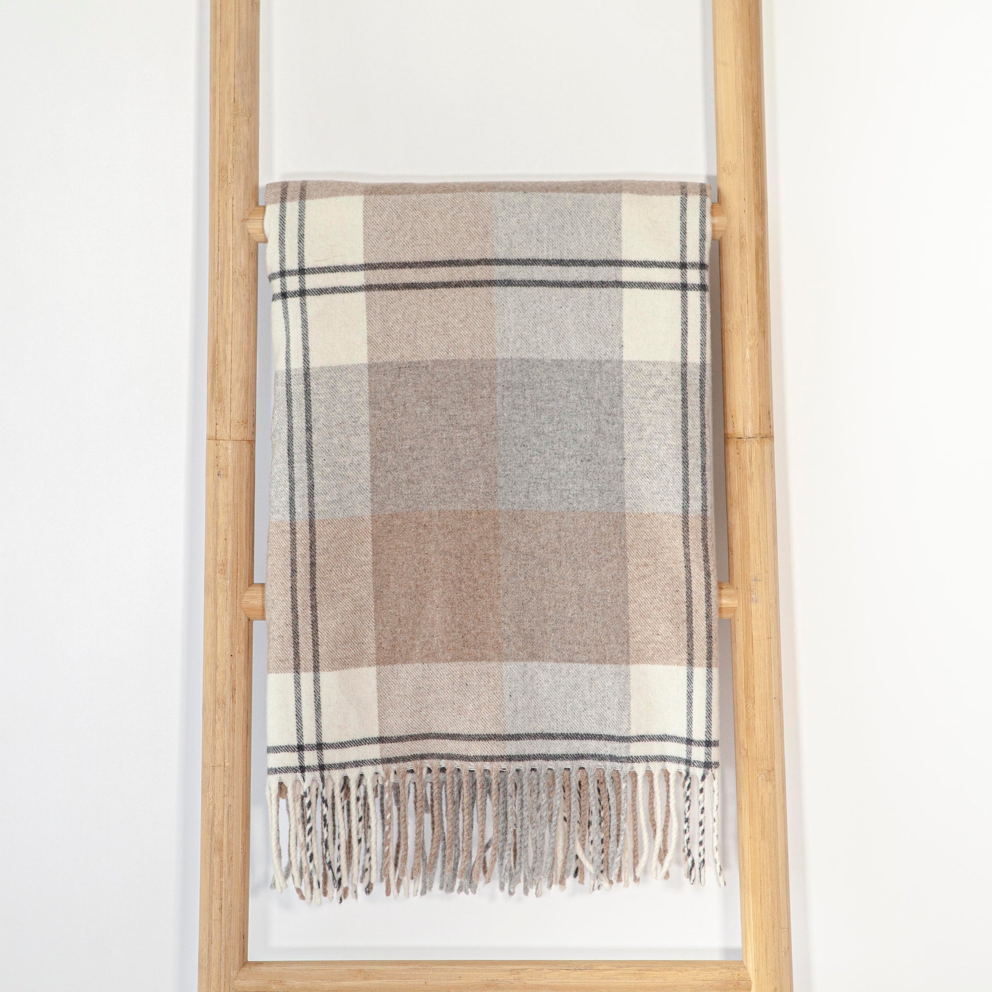 Plaid Grey, Cream, Brown