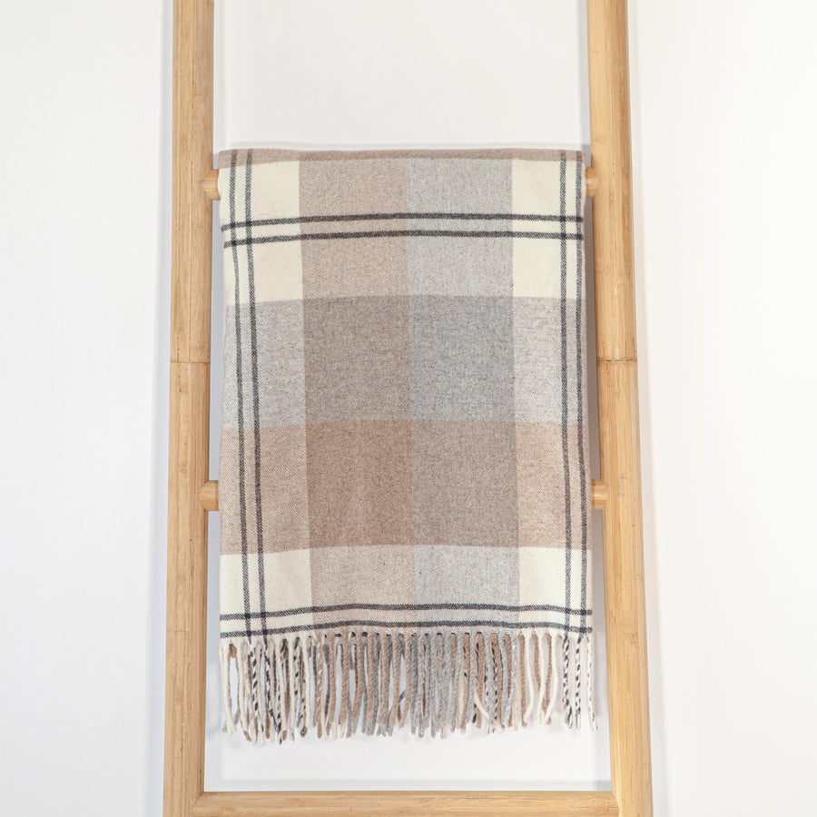 Plaid Grey, Cream, Brown