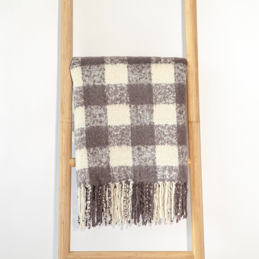 Wool Checkered Grey & Cream