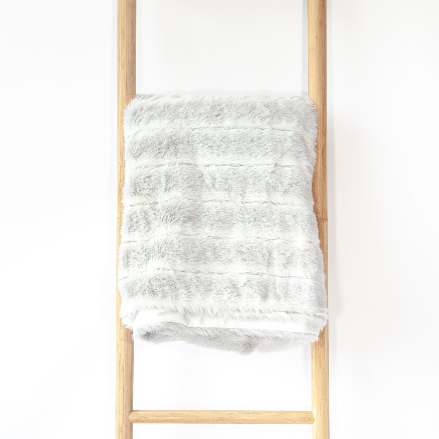 Faux Fur Grey & White Stripe