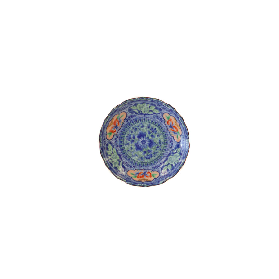 Plate - Blue, Green & Pink w/ Flowers