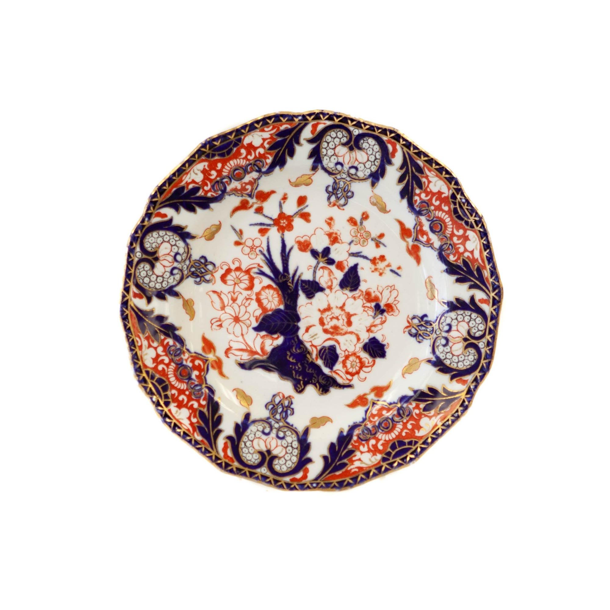 Plate - Small White w/ Blue & Red Flowers