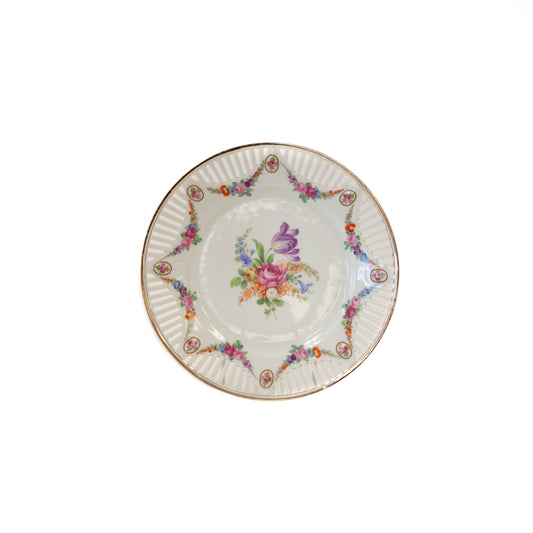 Plate - Small White w/ Flowers