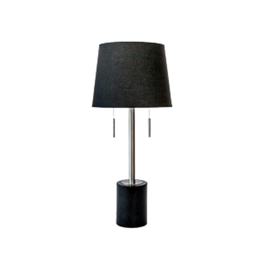 Table Lamp - Black Marble Short Cylinder Base