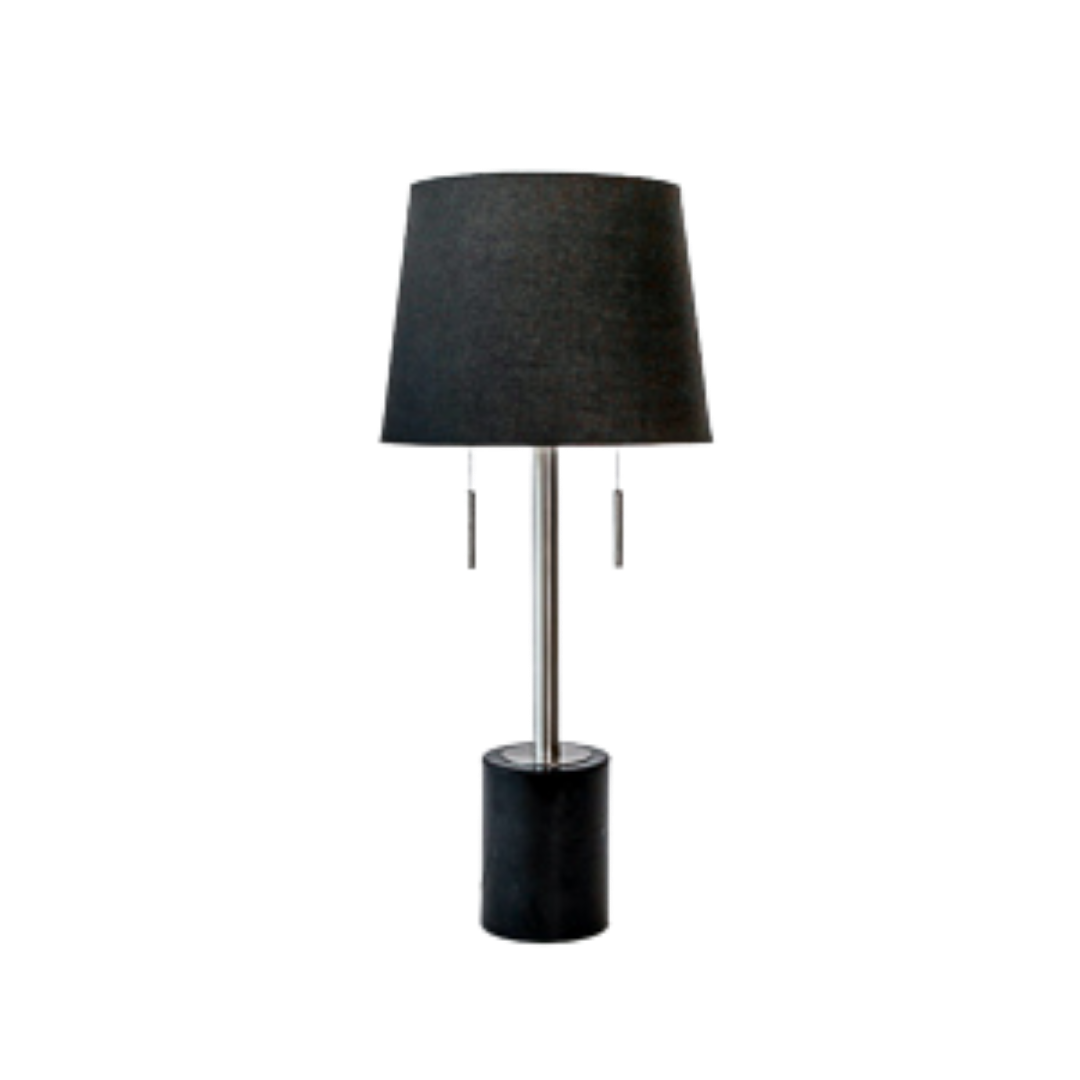 Table Lamp - Black Marble Short Cylinder Base