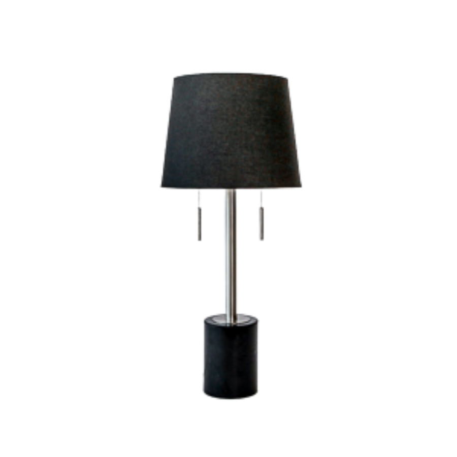 Table Lamp - Black Marble Short Cylinder Base