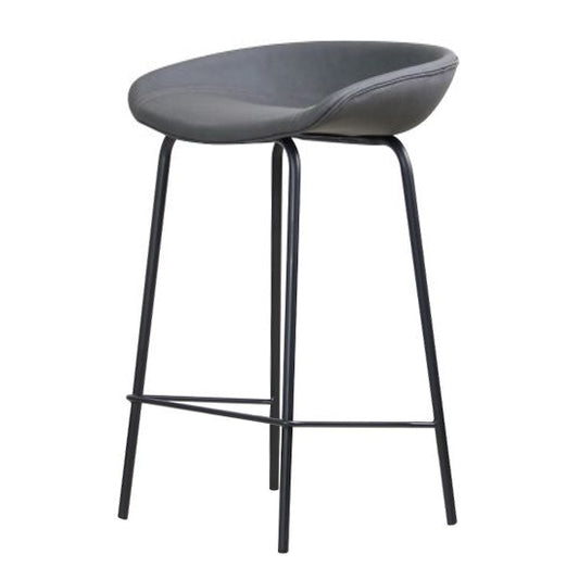 Counter Stool - Mitch Dark Grey Leatherette w/ Black Legs