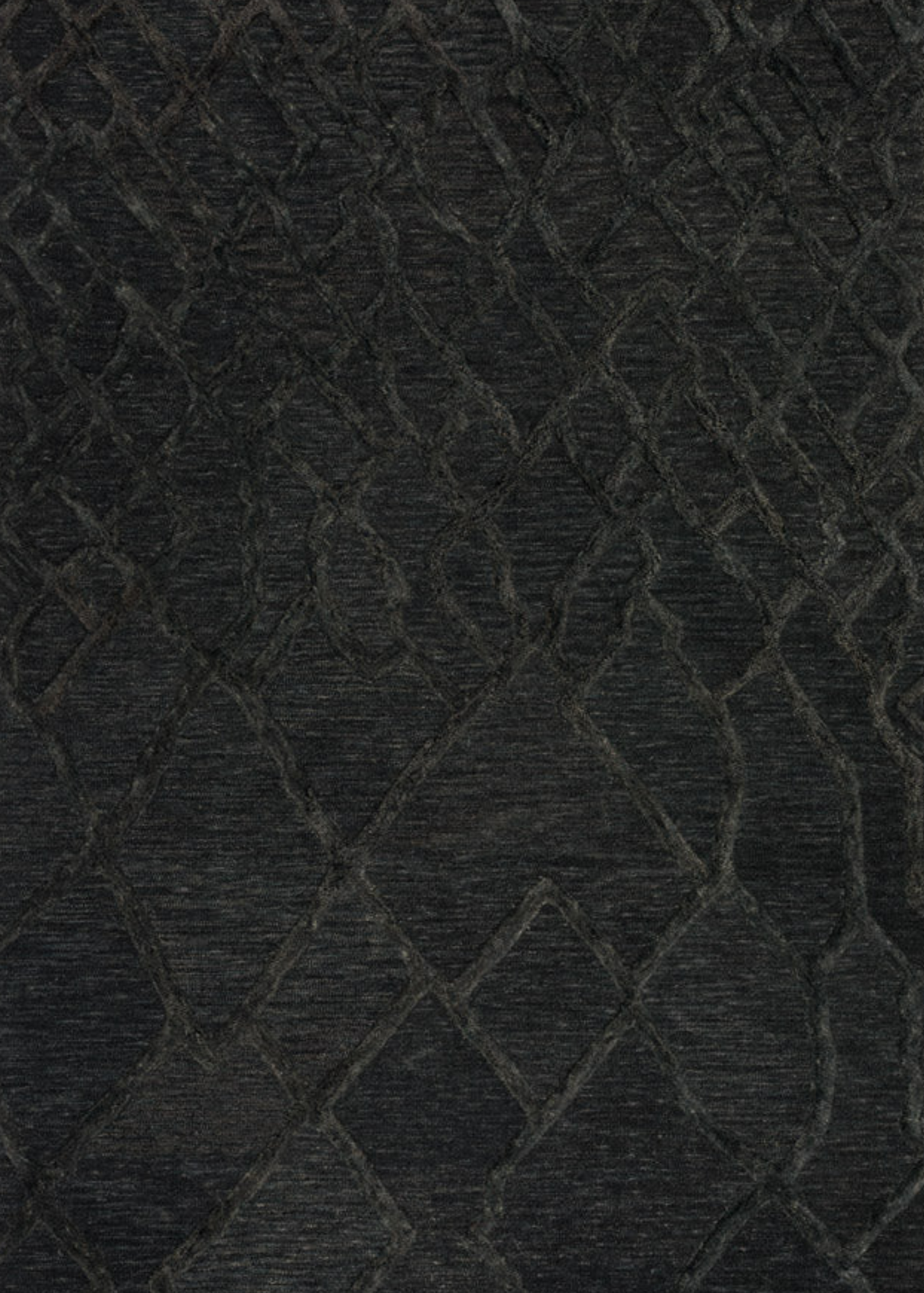 Black Rug w/Abstract Diamond Pattern