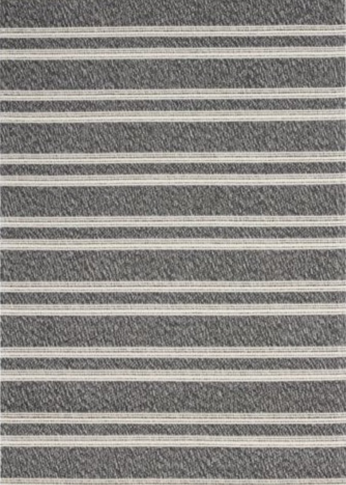 Grey Rug w/Cream Stripes