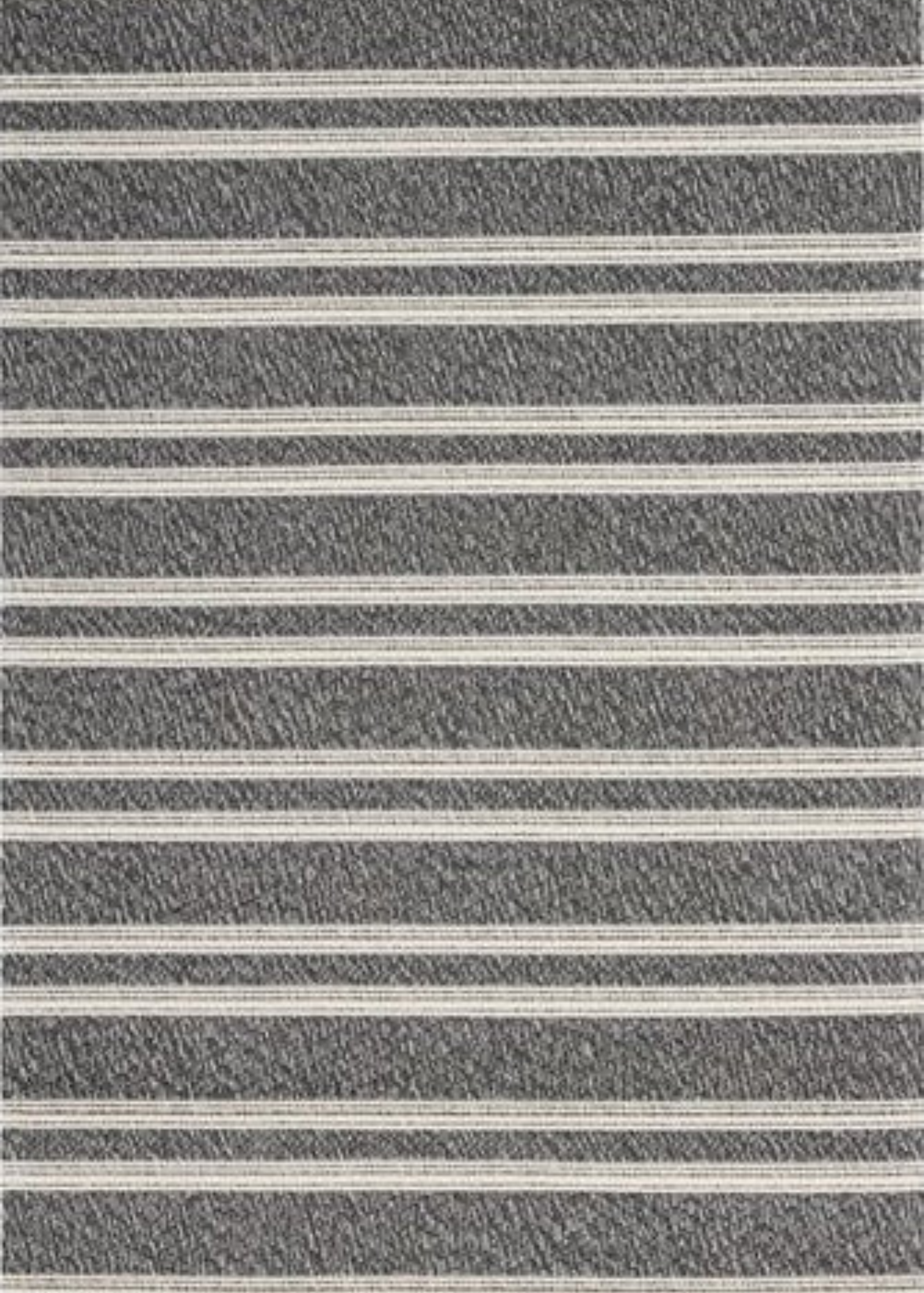 Grey Rug w/Cream Stripes