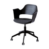 Office Chair - Black Ash Grey Cushion w/ Casters