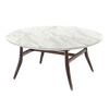 Coffee Table - Caribou Marble Top, Metal Base w/ Walnut Finish 36"