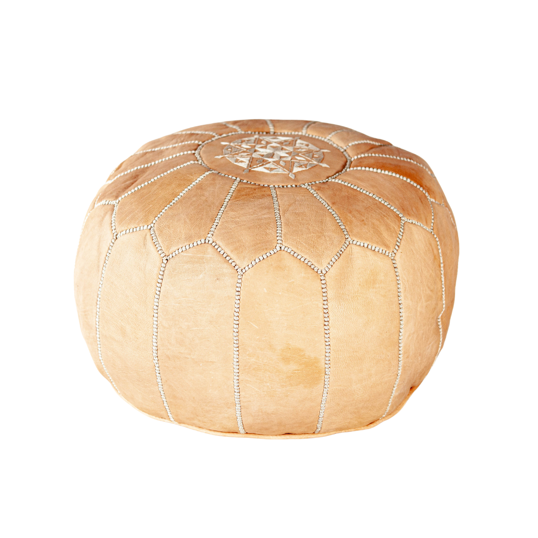 Pouf - Brando Tan/Pink Leather