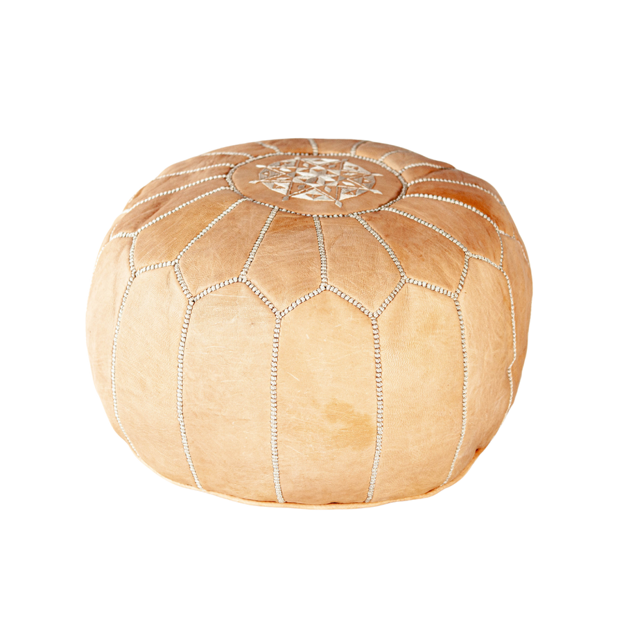 Pouf - Brando Tan/Pink Leather