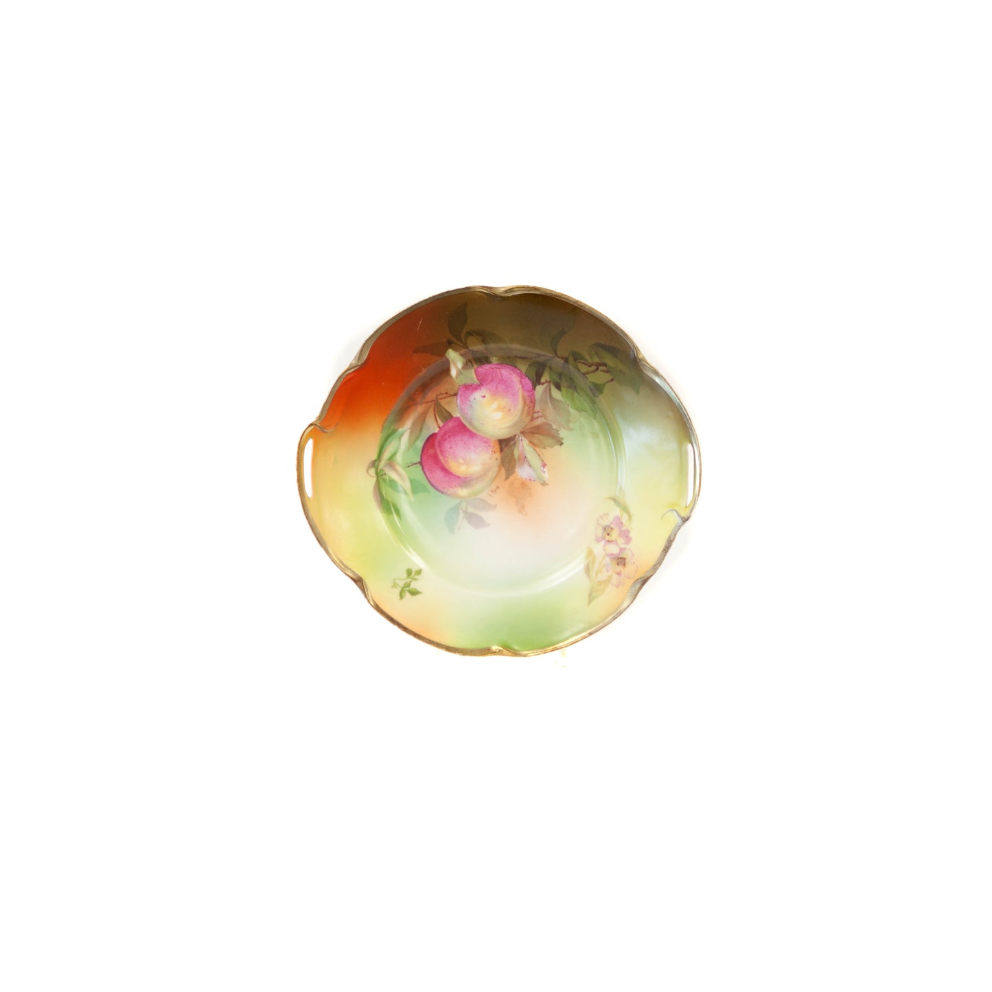 Plate - Green Louise Ceramic Peach