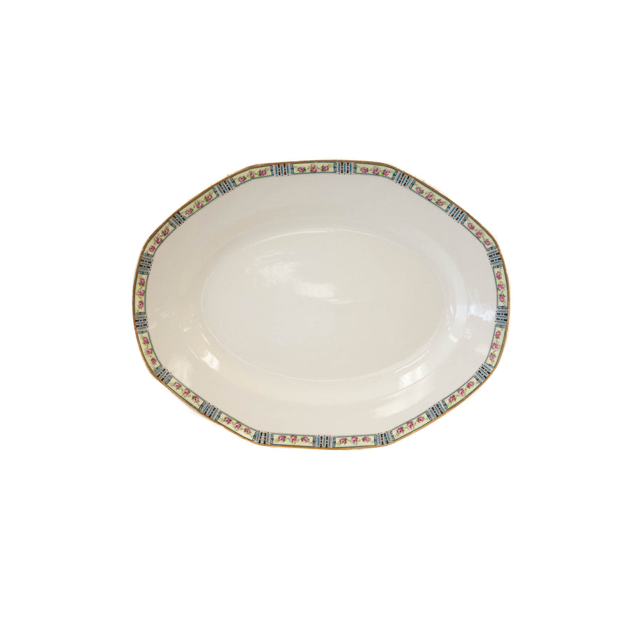 Platter - Antique White w/ Flowers