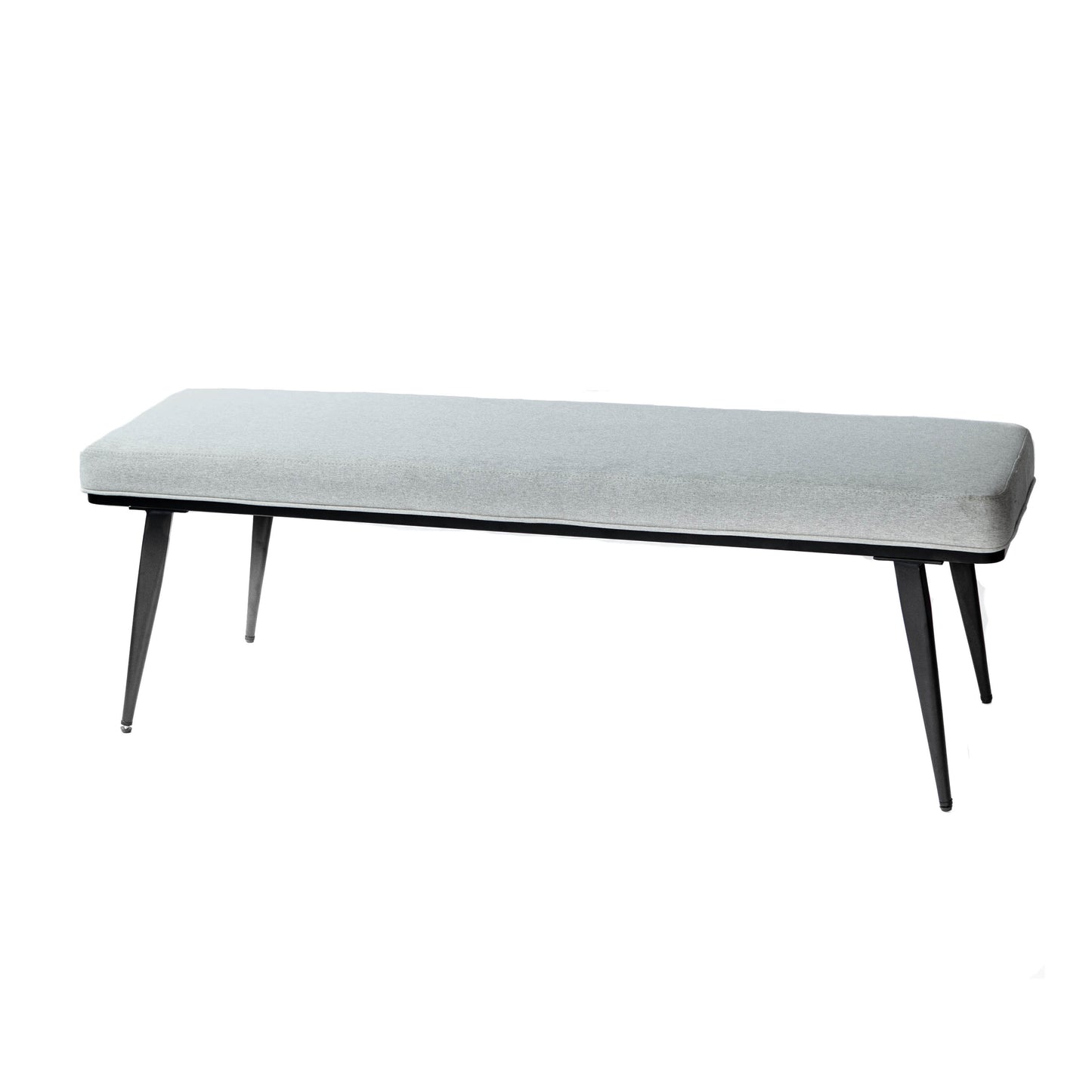 Bench - Long Light Grey w/ Black Legs