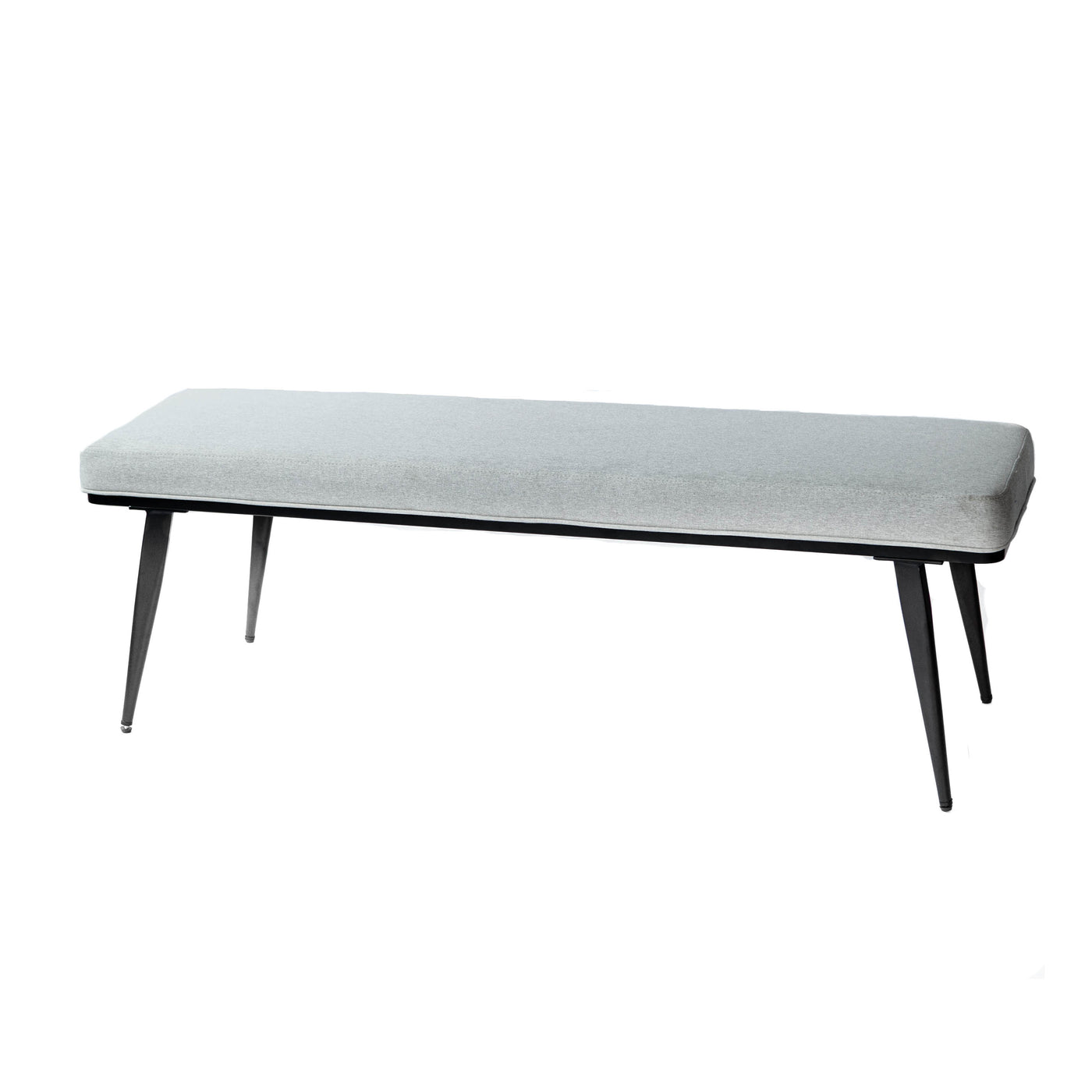 Bench - Long Light Grey w/ Black Legs