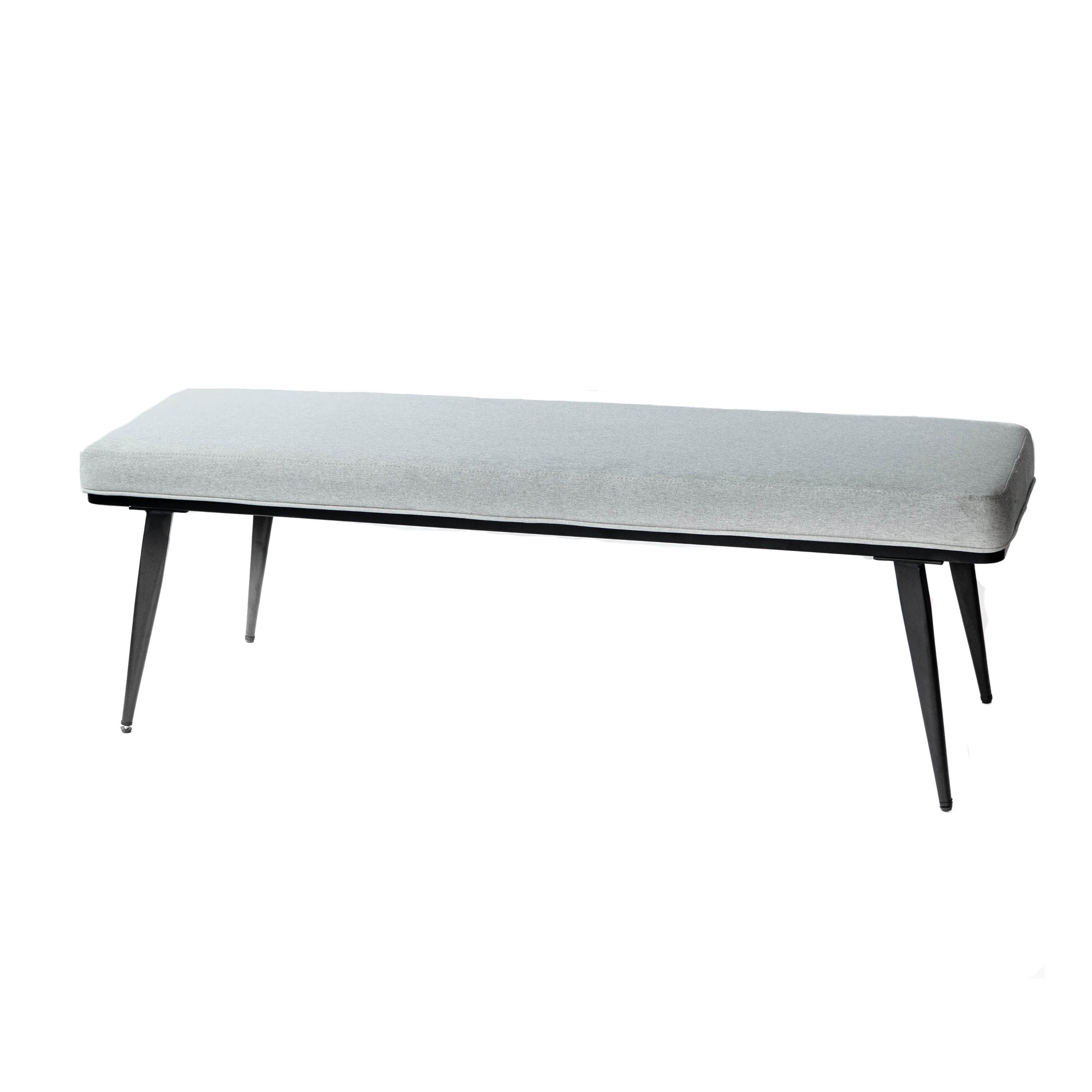 Bench - Long Light Grey w/ Black Legs