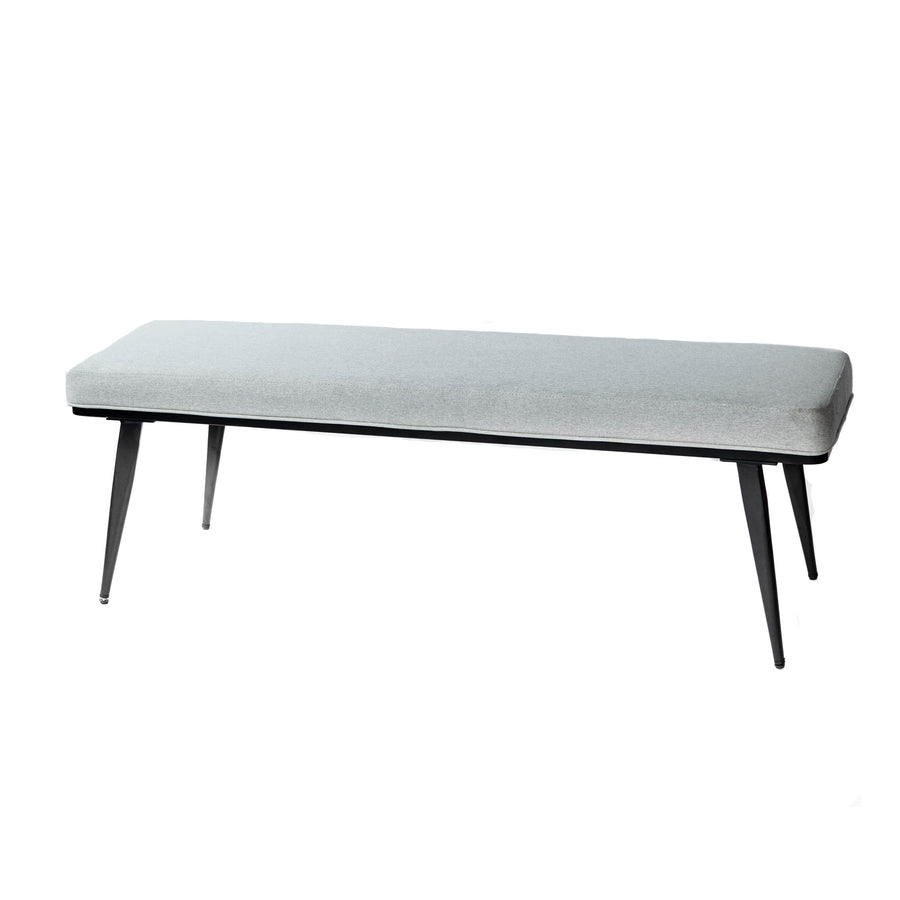 Bench - Long Light Grey w/ Black Legs