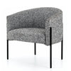 Accent Chair - Joslyn Curved Grey Fabric w/ Black Legs
