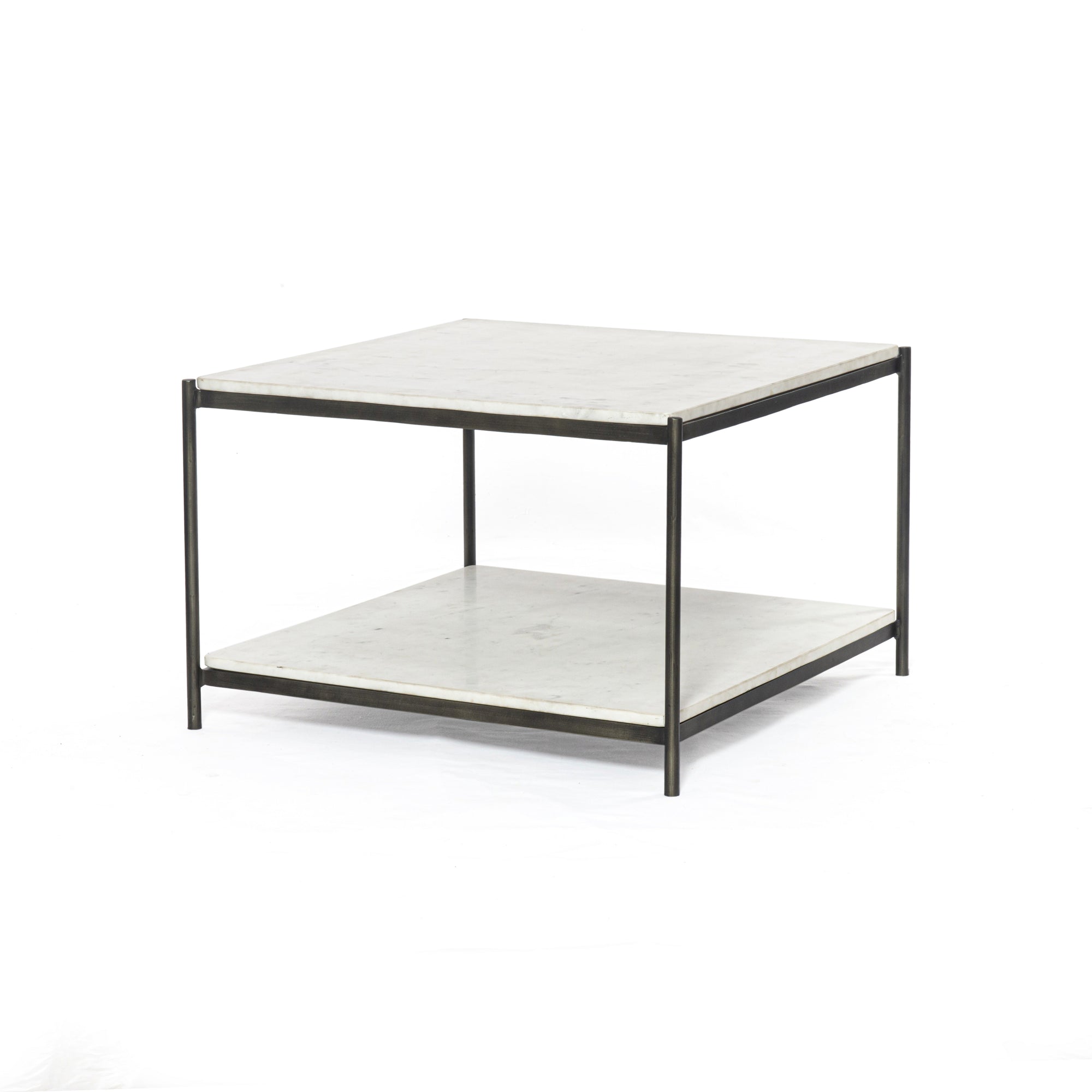 Felix Two Tier Coffee Table w/ Marble Black Frame