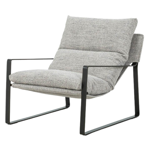 Accent Chair - Emmett Light Grey w/ Black Iron Legs