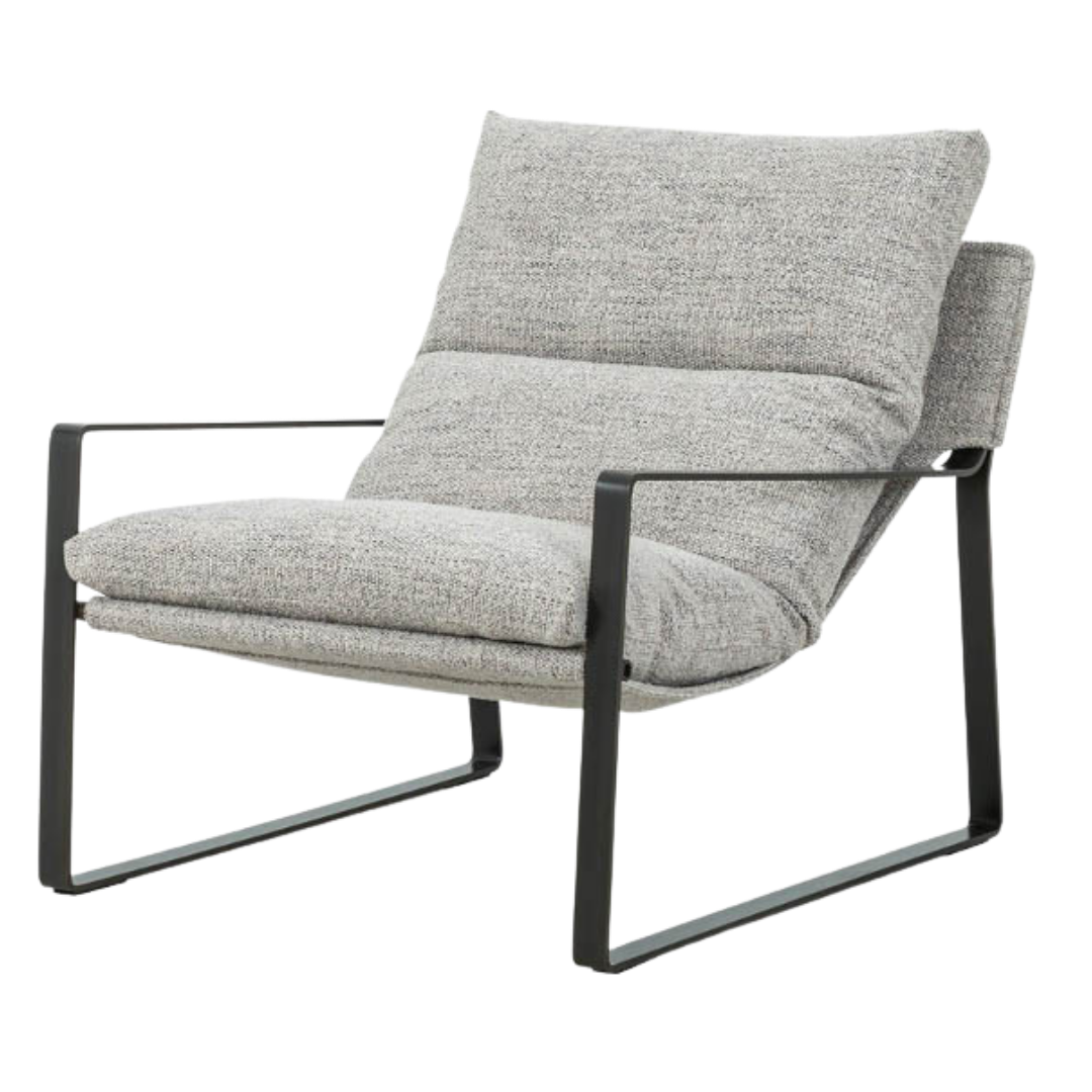 Accent Chair - Emmett Light Grey w/ Black Iron Legs