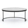 Coffee Table - Evelyn Circular White Marble Top 37"