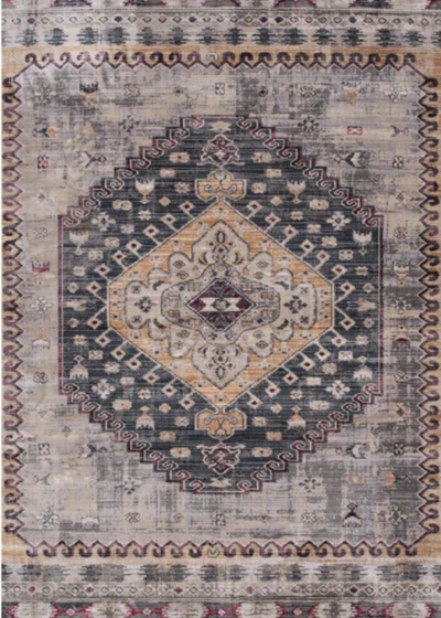 Sidra Persian Rug in Grey, Blue, and Beige