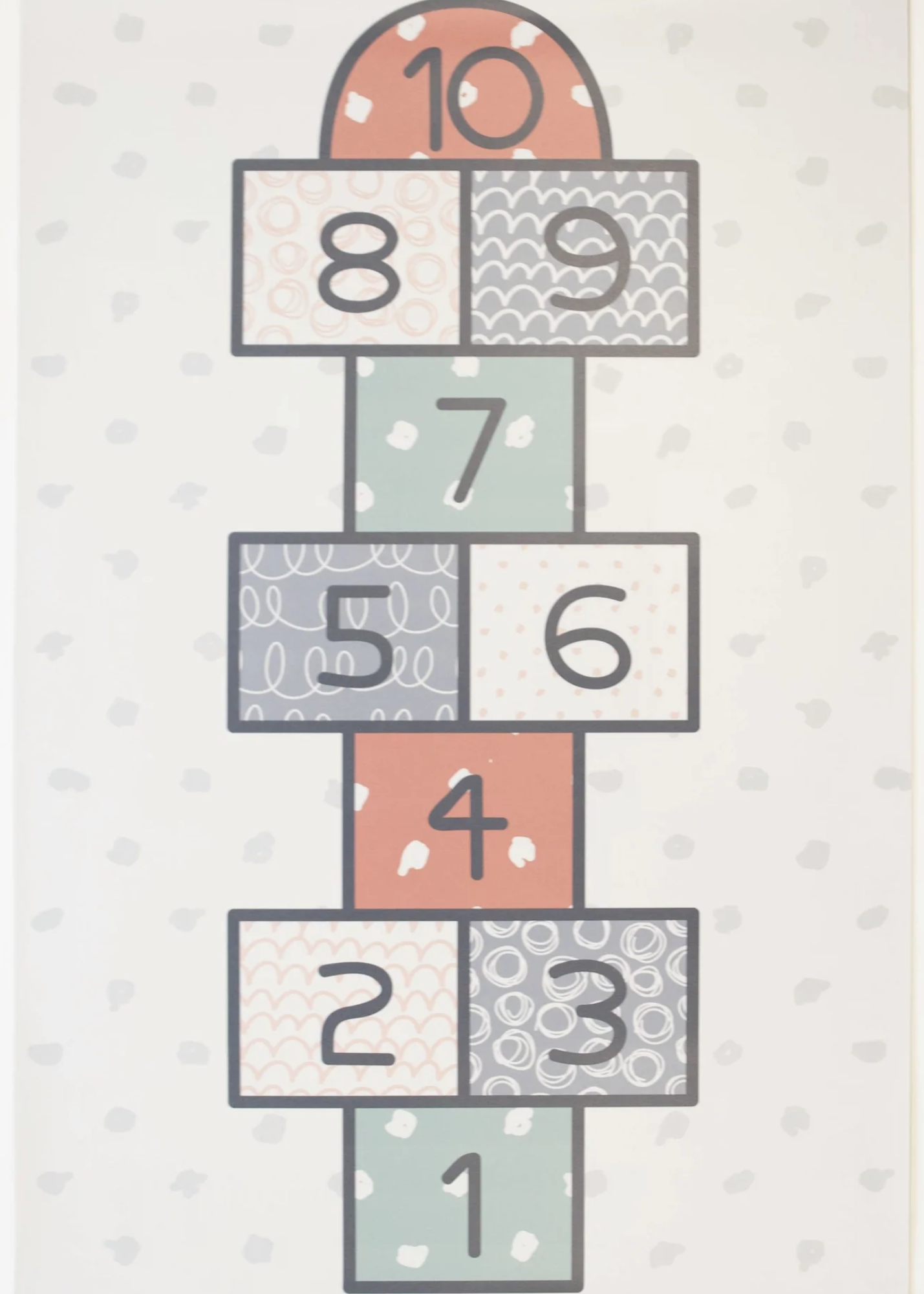 Kids Rectangle Mat - Multicolored Hopscotch