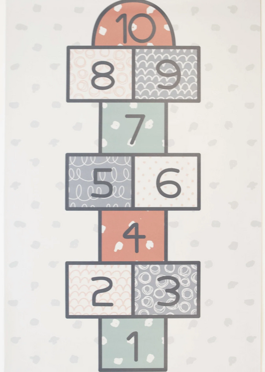Kids Rectangle Mat - Multicolored Hopscotch