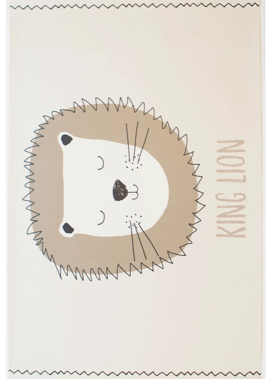 Kids Rectangle Mat - King Lion in Brown