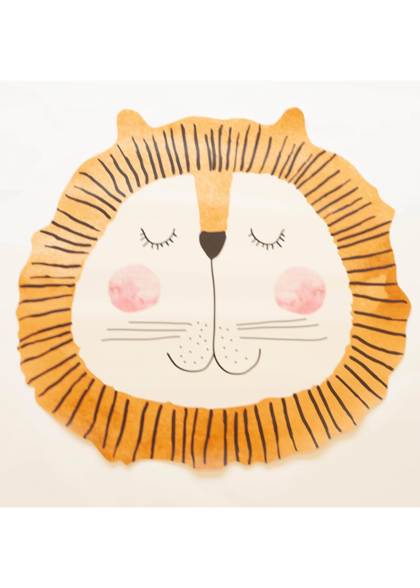 Kids Round Mat - Orange Lion