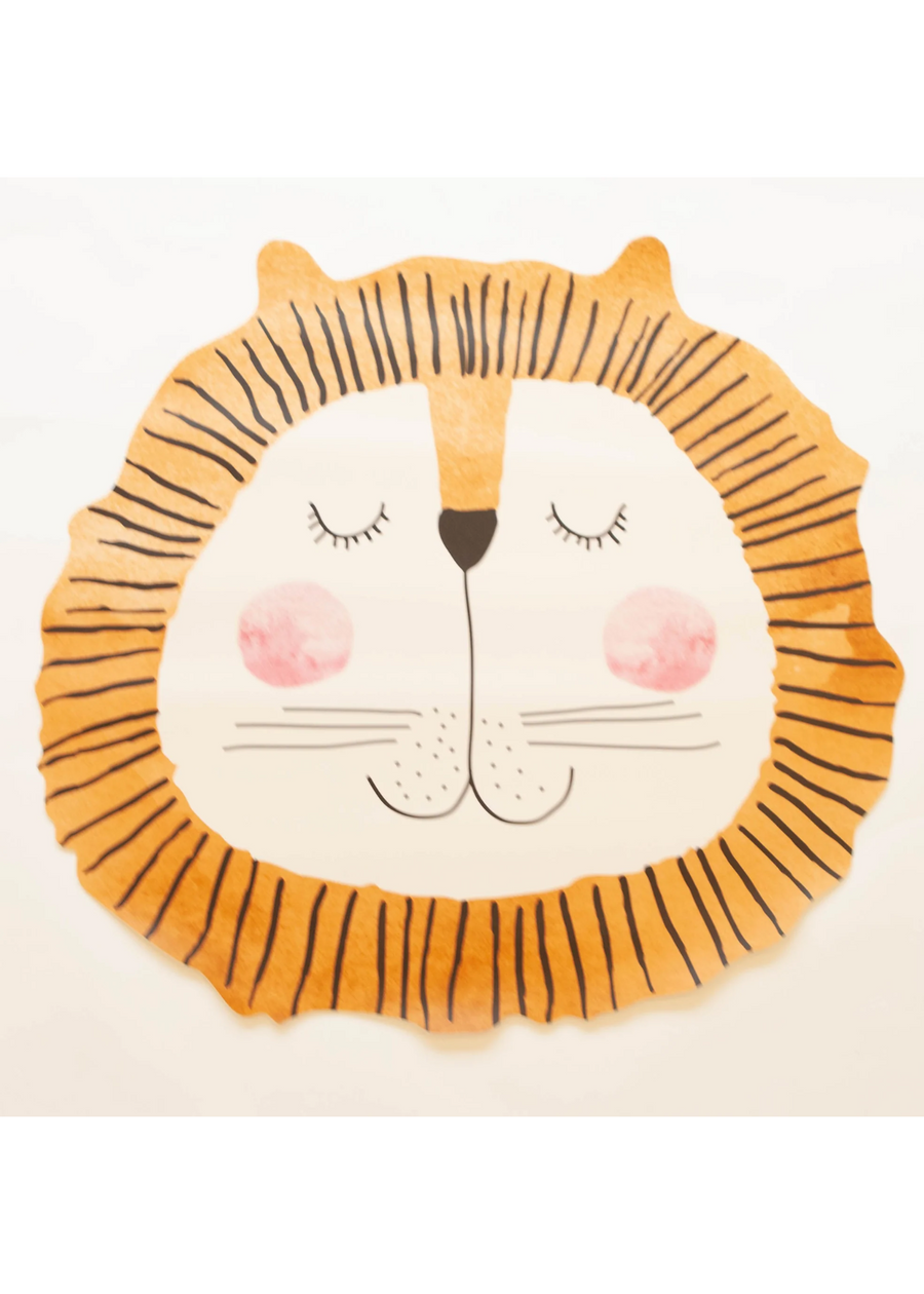 Kids Round Mat - Orange Lion